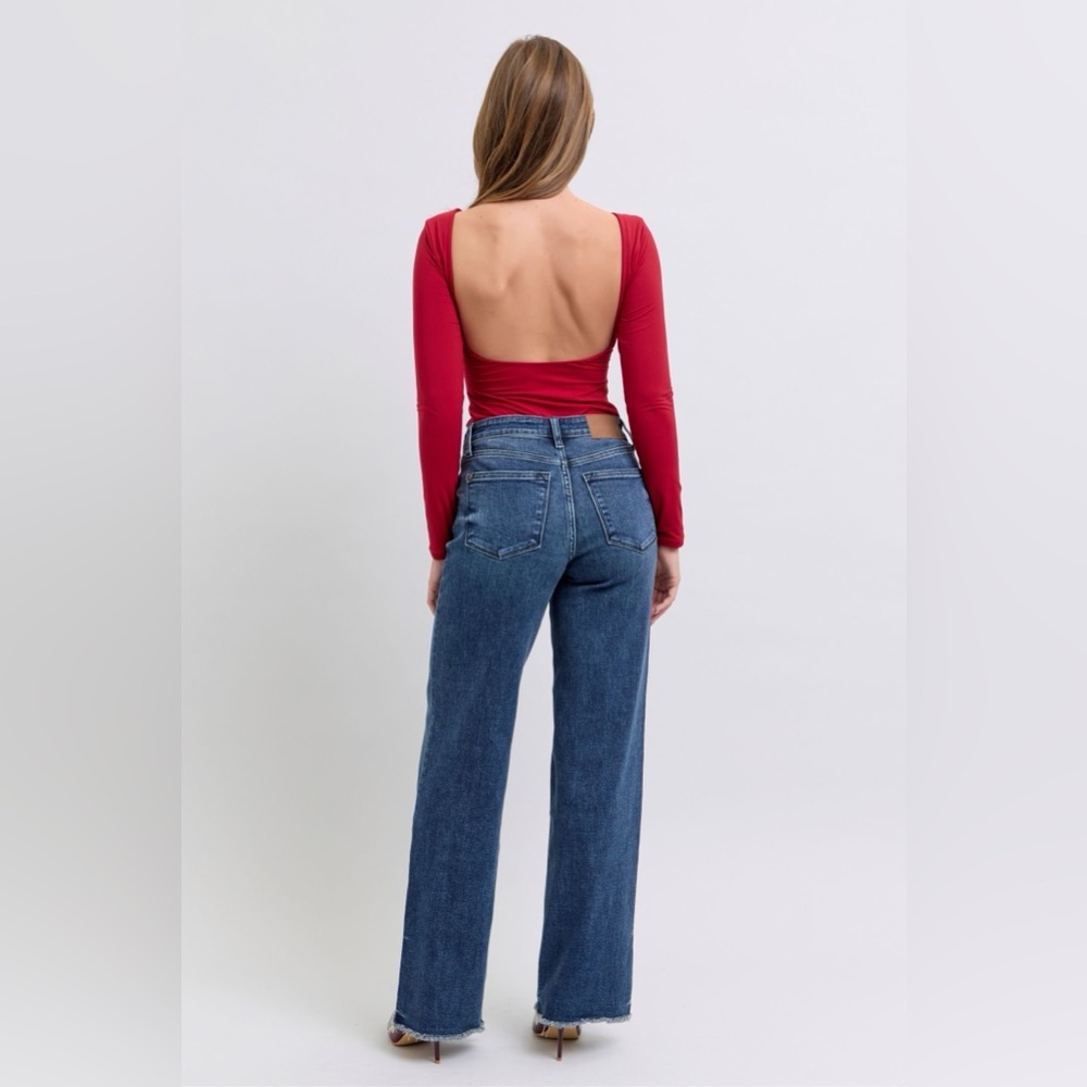 NEW ๐ Judy Blue Full Size Raw Hem Mid Rise Jeans - Picture 6 of 10